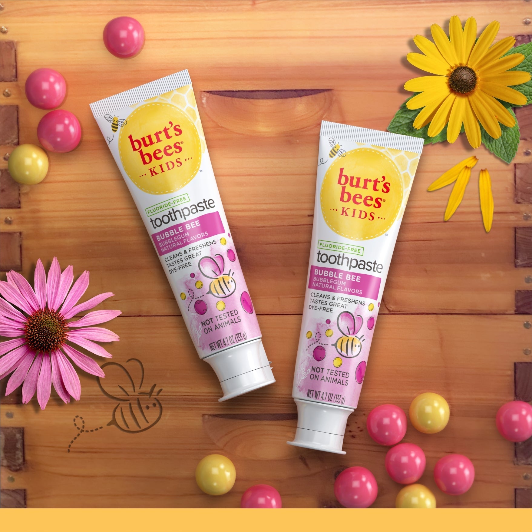 Kids Toothpaste, Natural Flavor, Fluoride Free, Bubble Bee U1