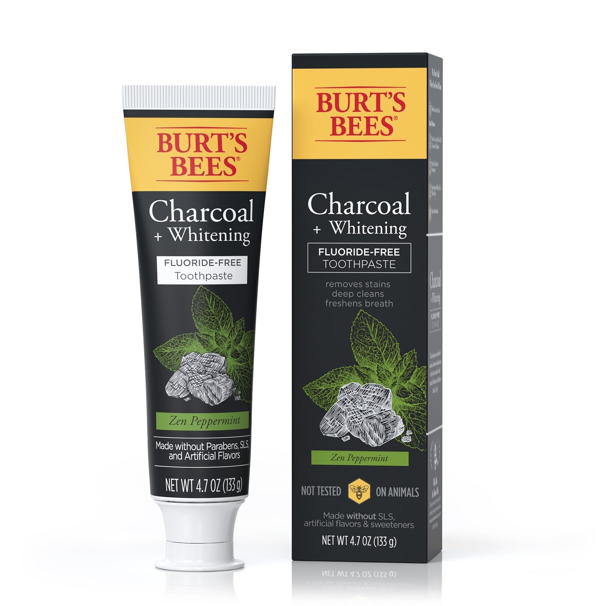 Charcoal + Whitening Zen Peppermint Toothpaste Fluoride-Free S6