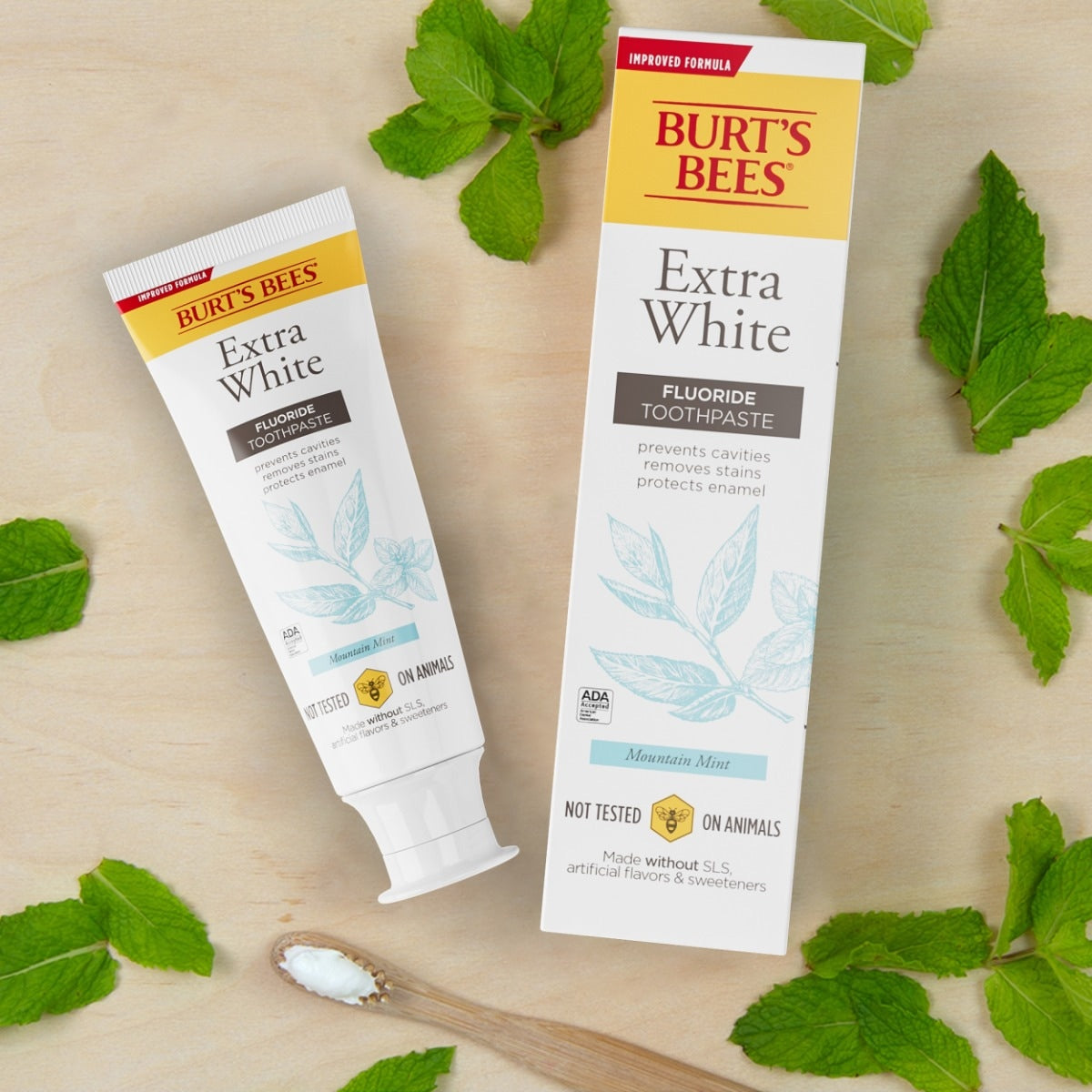 Extra White Fluoride Natural Toothpaste Mountain Mint Y8