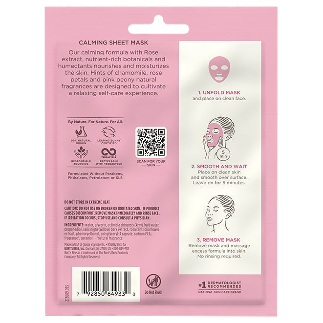 Calming Sheet Mask with Rose A4