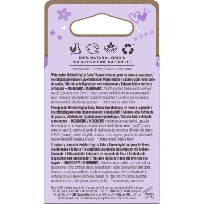 Sweet Valentine Moisturizing Lip Balm 3 Pack J9