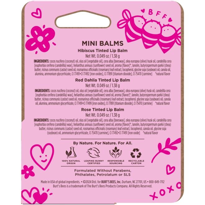 Bee My Galentine Mini Tinted Lip Balm 3 Pack S0