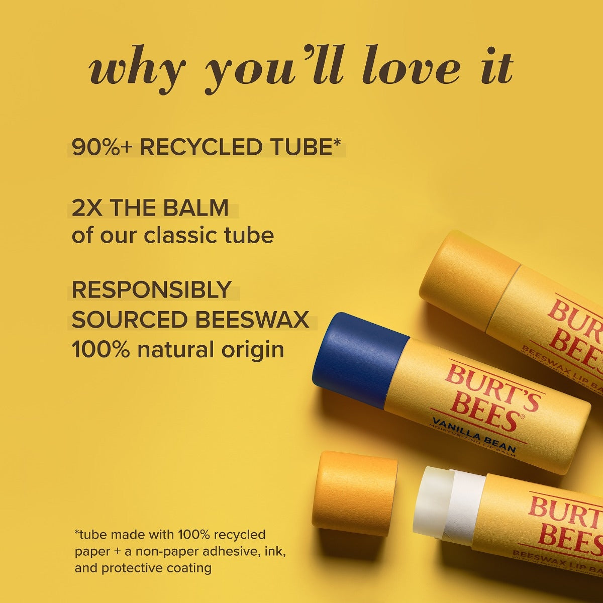 Vanilla Bean Lip Balm Paper Tube E3